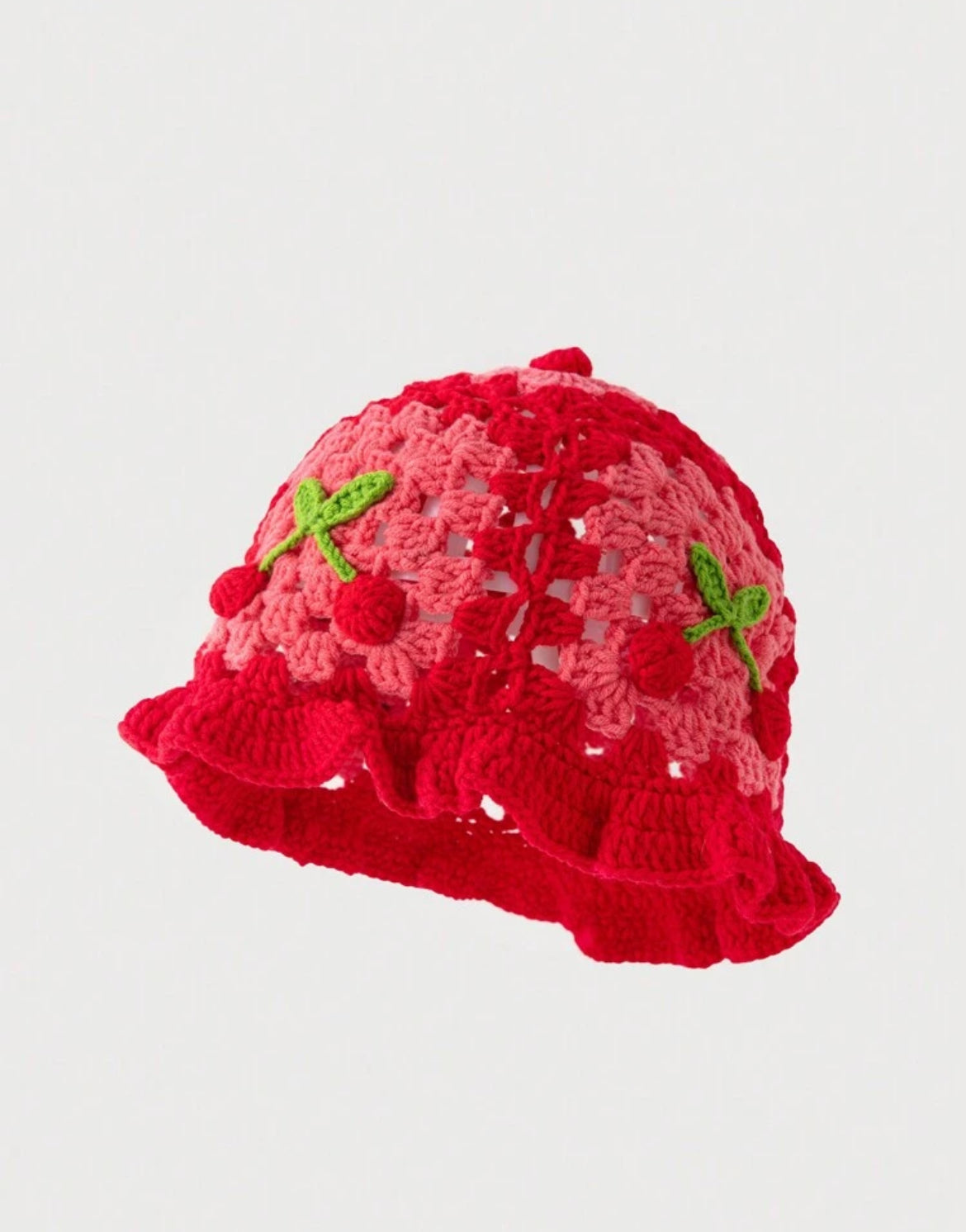 Cherry Crochet Bucket Hat