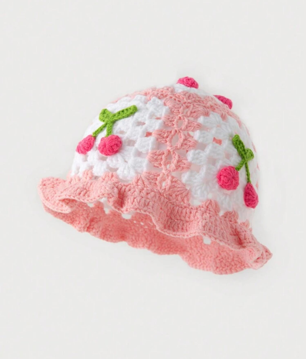 Cherry Crochet Bucket Hat