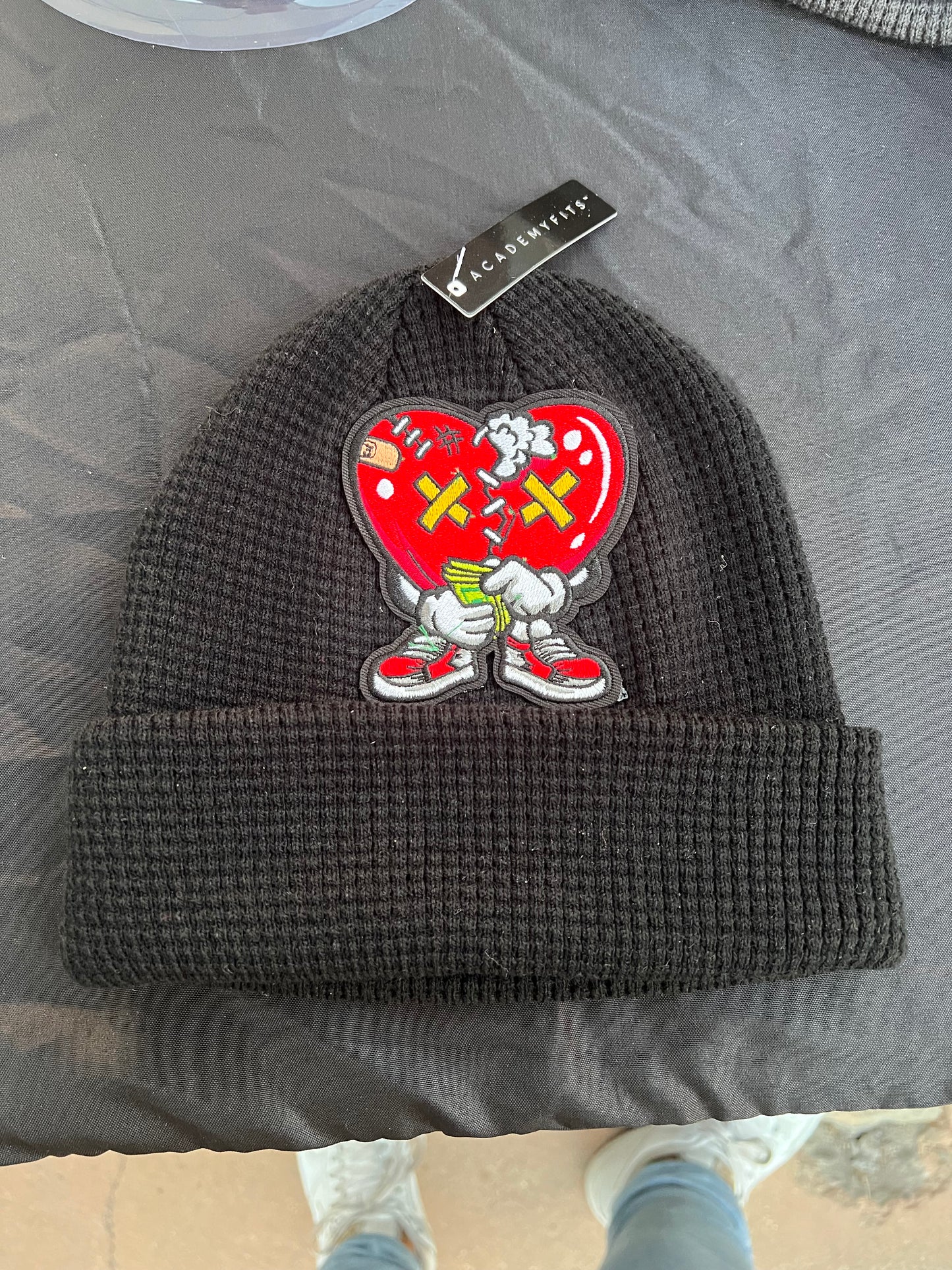 Patched Heart Beanie