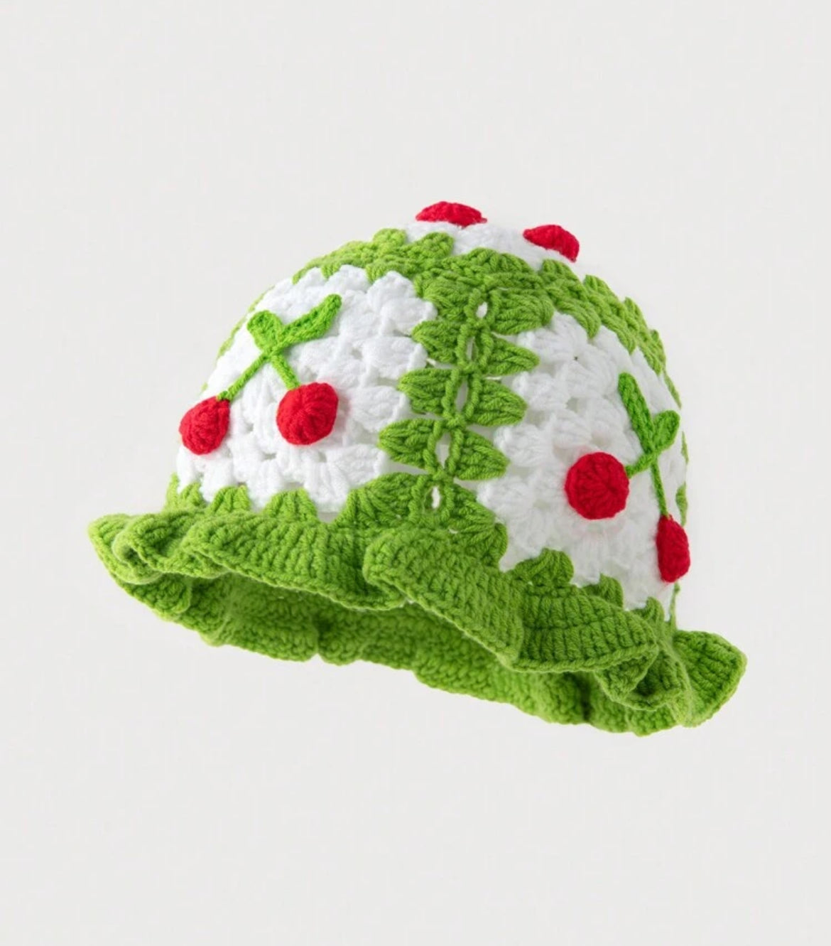 Cherry Crochet Bucket Hat