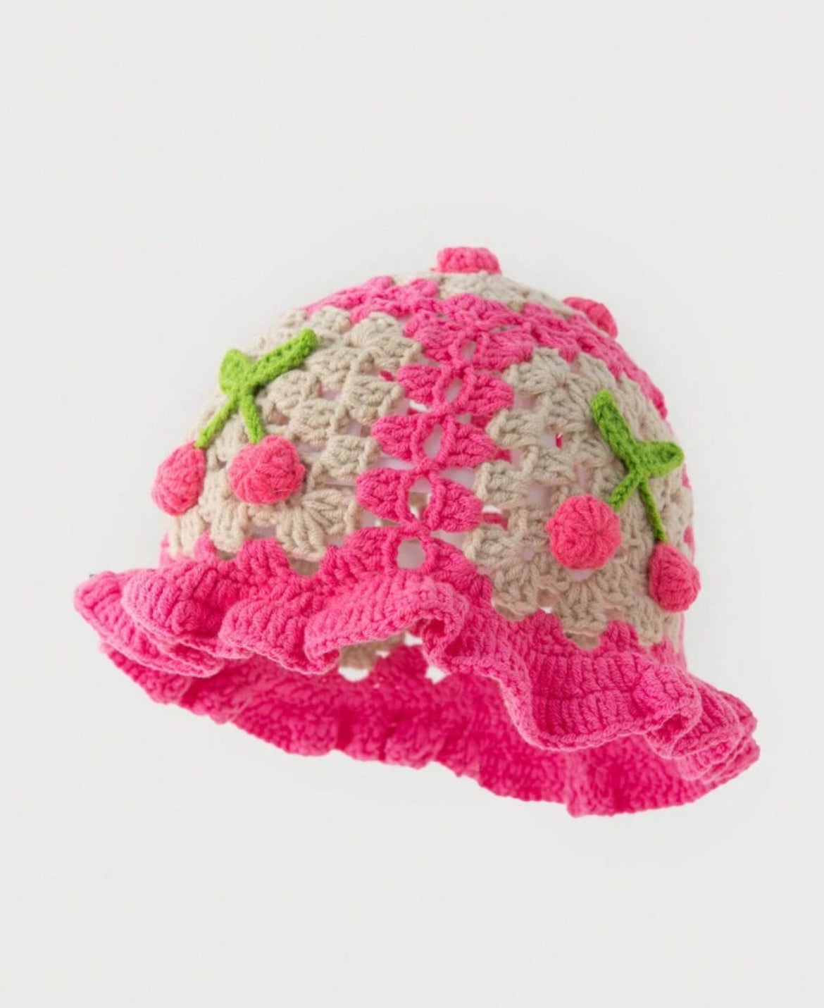 Cherry Crochet Bucket Hat